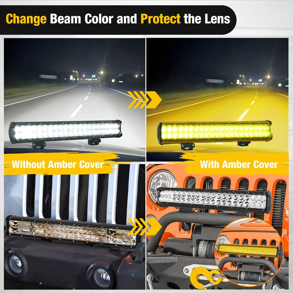 light cover 20 inch Amber Yellow Light Bar Cover