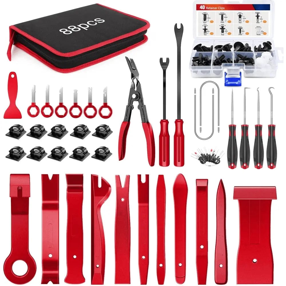 Fender 88 Pcs Trim Removal Tool Kit Red