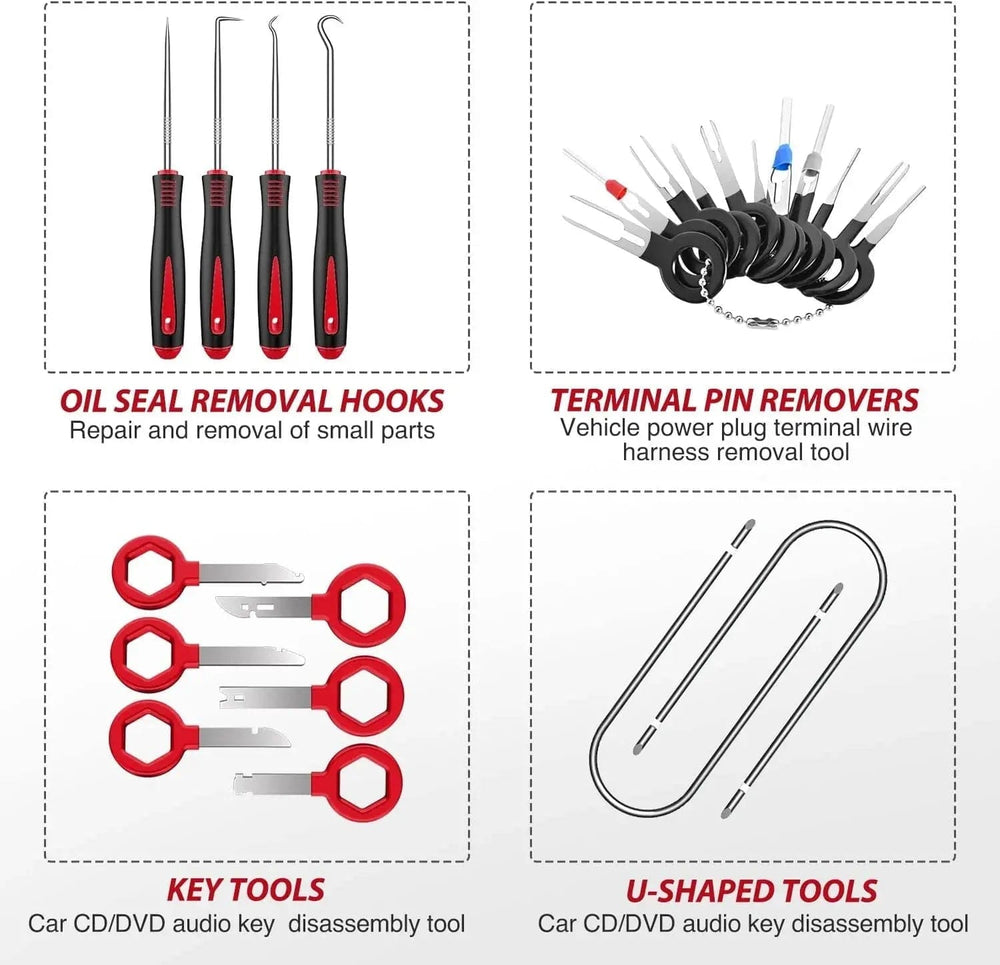 Fender 88 Pcs Trim Removal Tool Kit Red