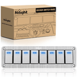 switch panel 8Gang Aluminum 3Pin ON/Off Blue Led Rocker Switch Panel