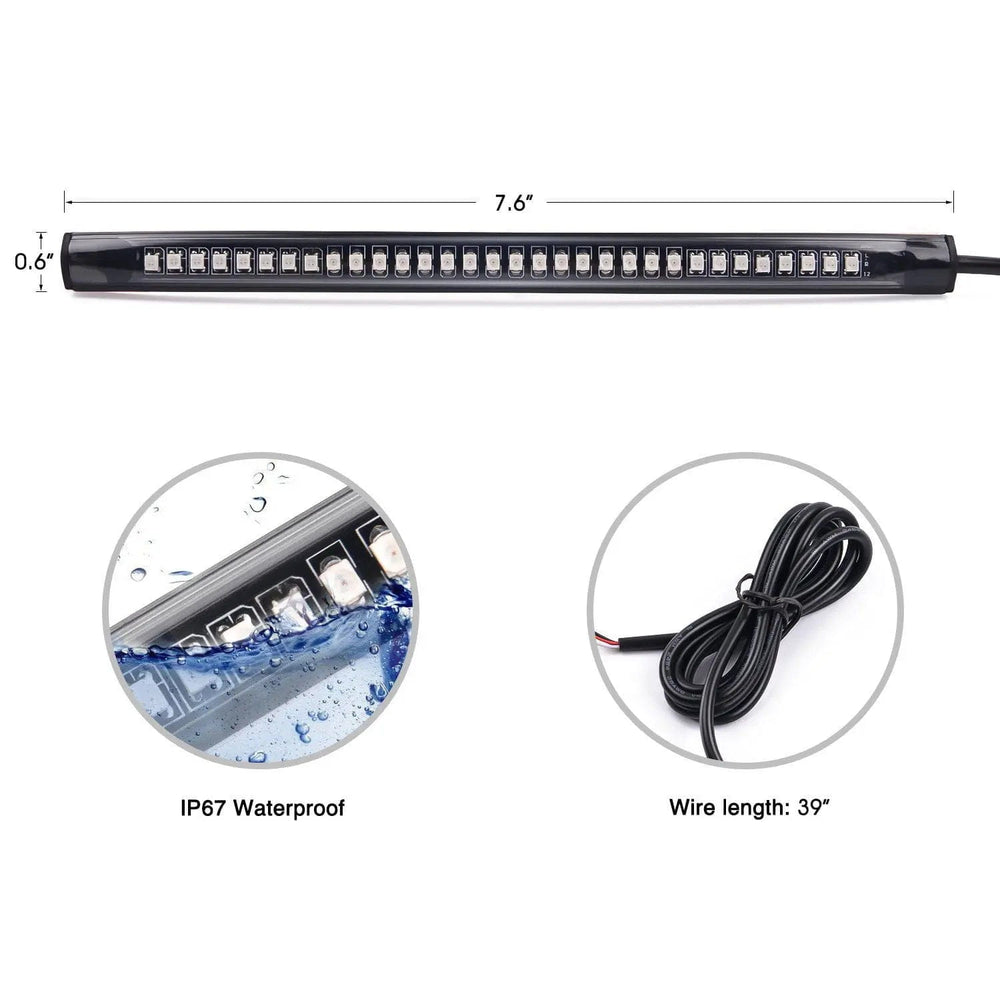 Trailer Light 8" 32Leds Amber Red Light Strip