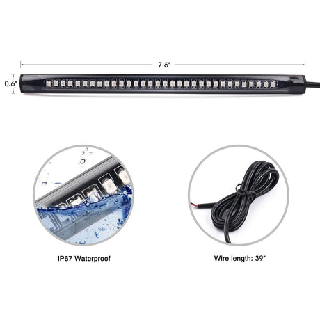 Trailer Light 8" 32Leds Amber Red Light Strip