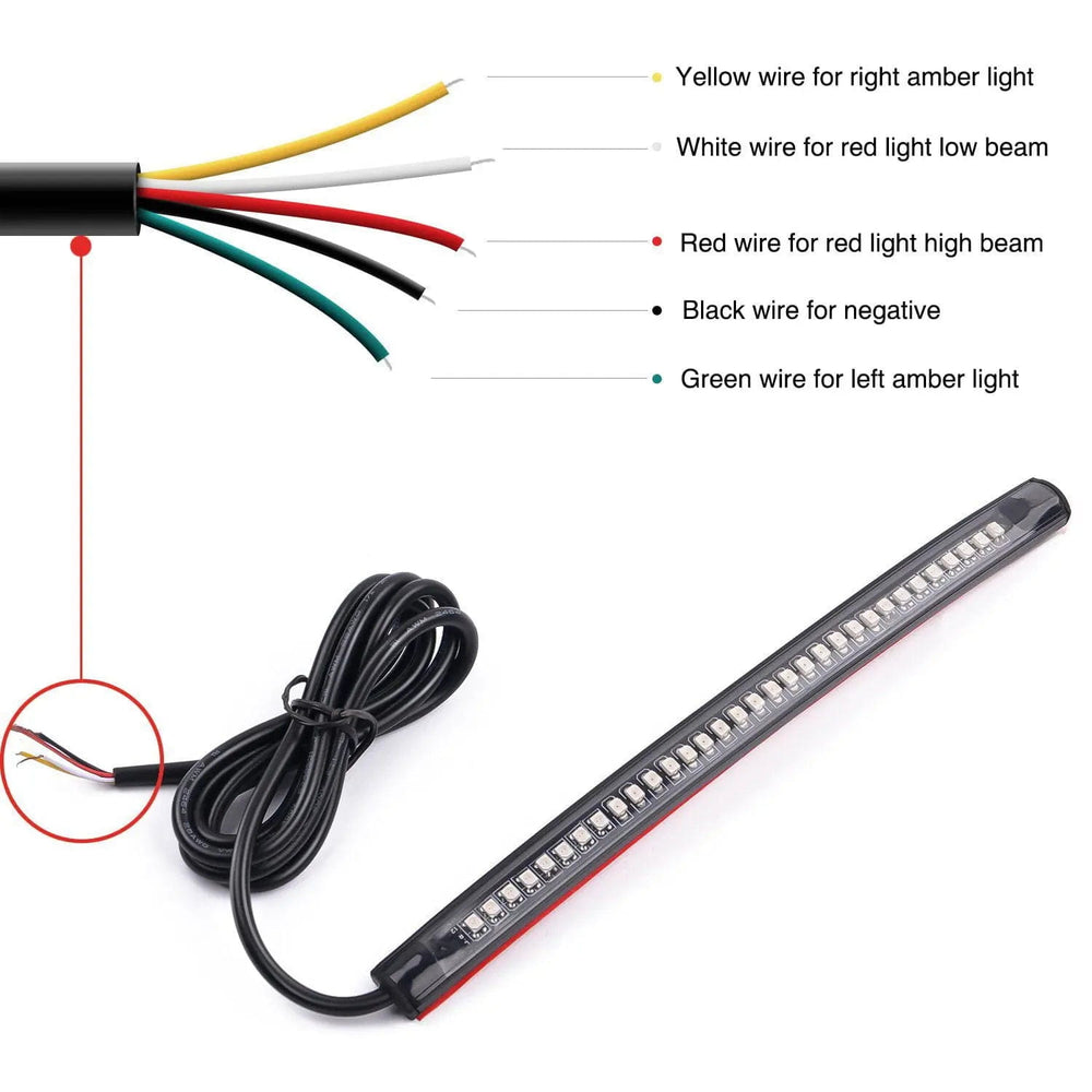 Trailer Light 8" 32Leds Amber Red Light Strip