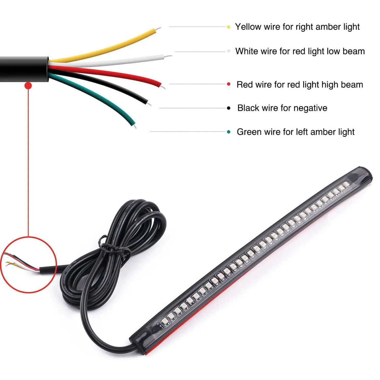 Trailer Light 8" 32Leds Amber Red Light Strip