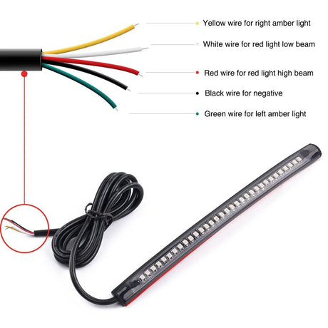 Trailer Light 8" 32Leds Amber Red Light Strip
