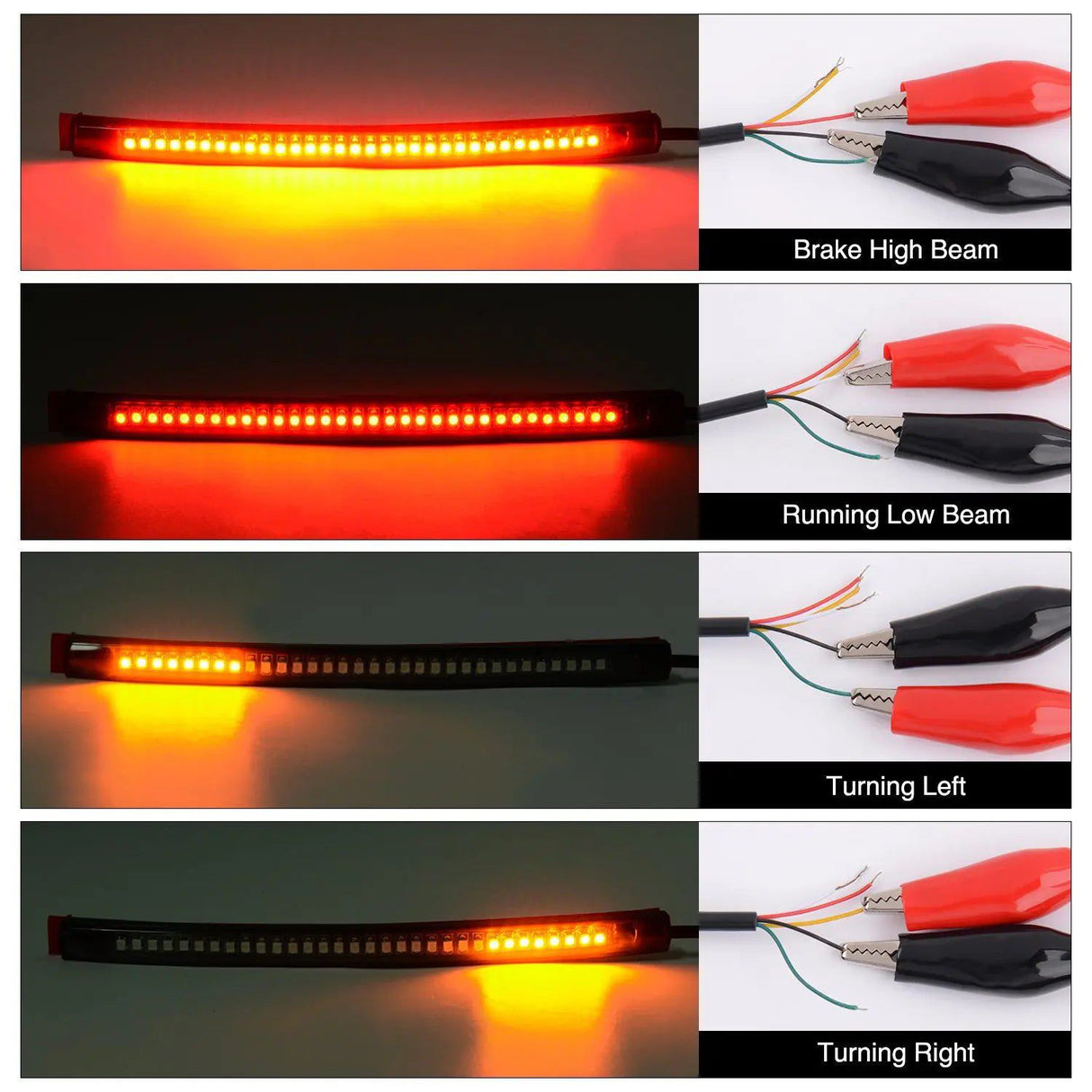 Trailer Light 8" 32Leds Amber Red Light Strip