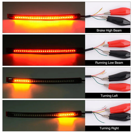 Trailer Light 8" 32Leds Amber Red Light Strip