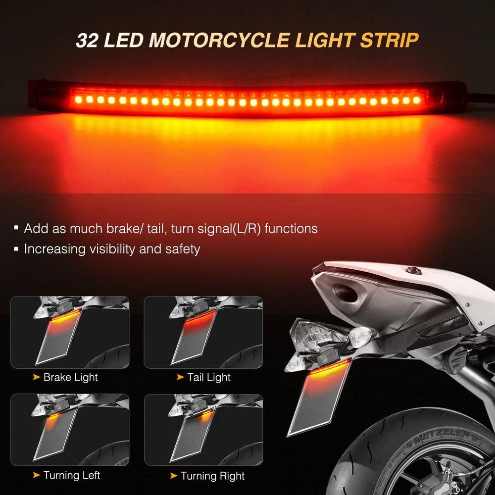 Trailer Light 8" 32Leds Amber Red Light Strip