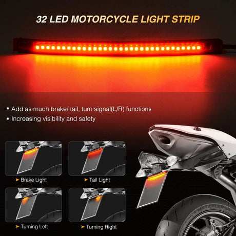 Trailer Light 8" 32Leds Amber Red Light Strip