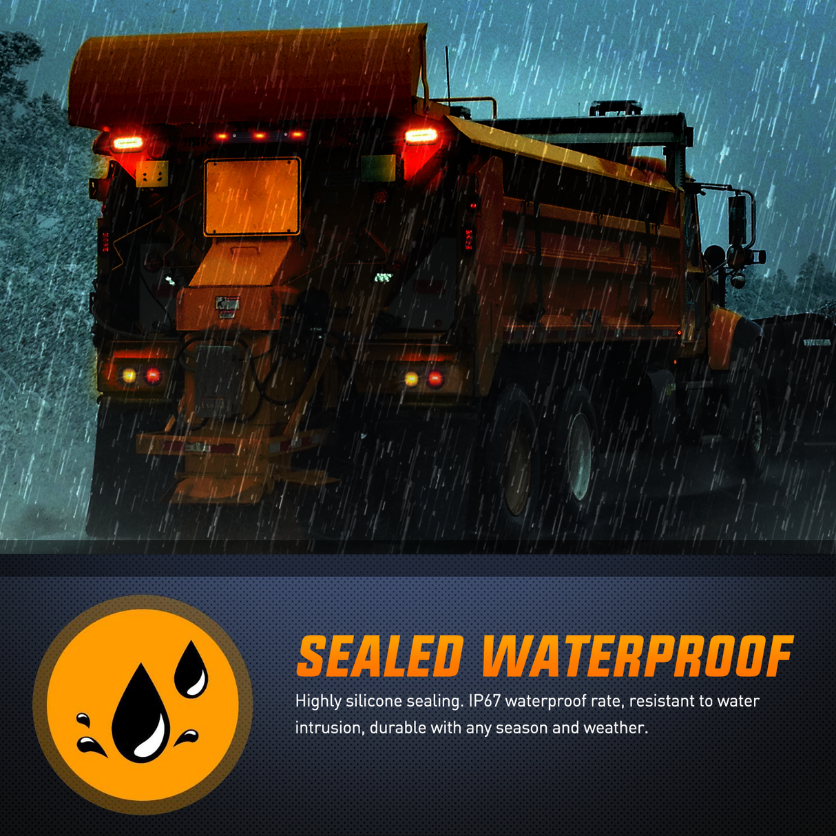 Nilight LED Trailer Light Kit 6 Inch Oval Stop Turn Taillight 2 Inches Round Red Amber Side Marker Lights 9 LED ID Bar for 12V RV Camper Caravan Truck Bus Boat