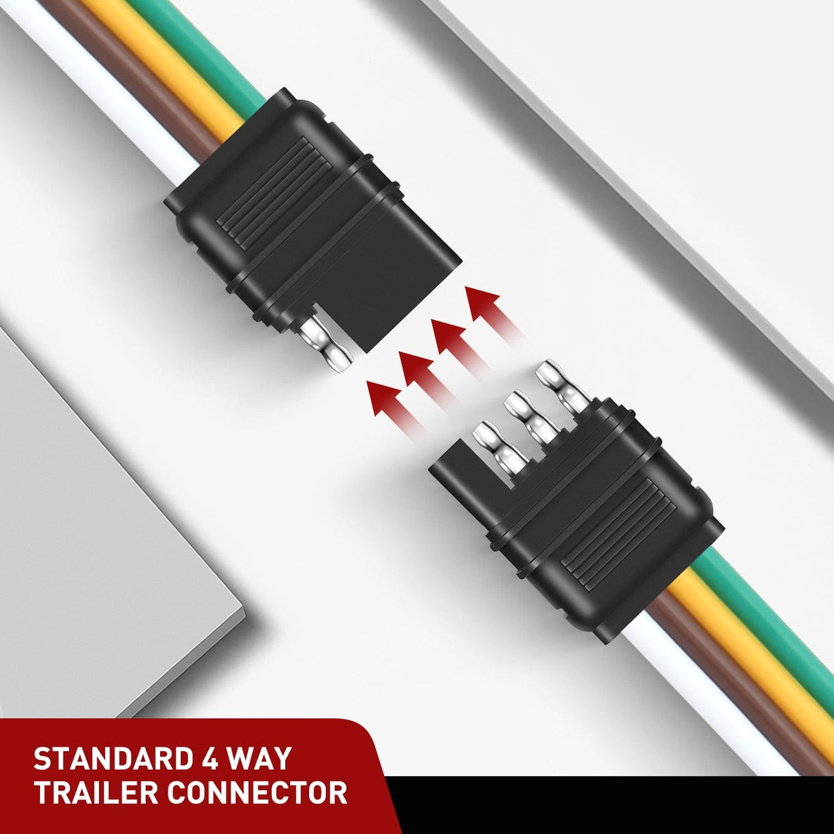 Wiring Harness Kit 25inch 18AWG 4 Pin Trailer Wire