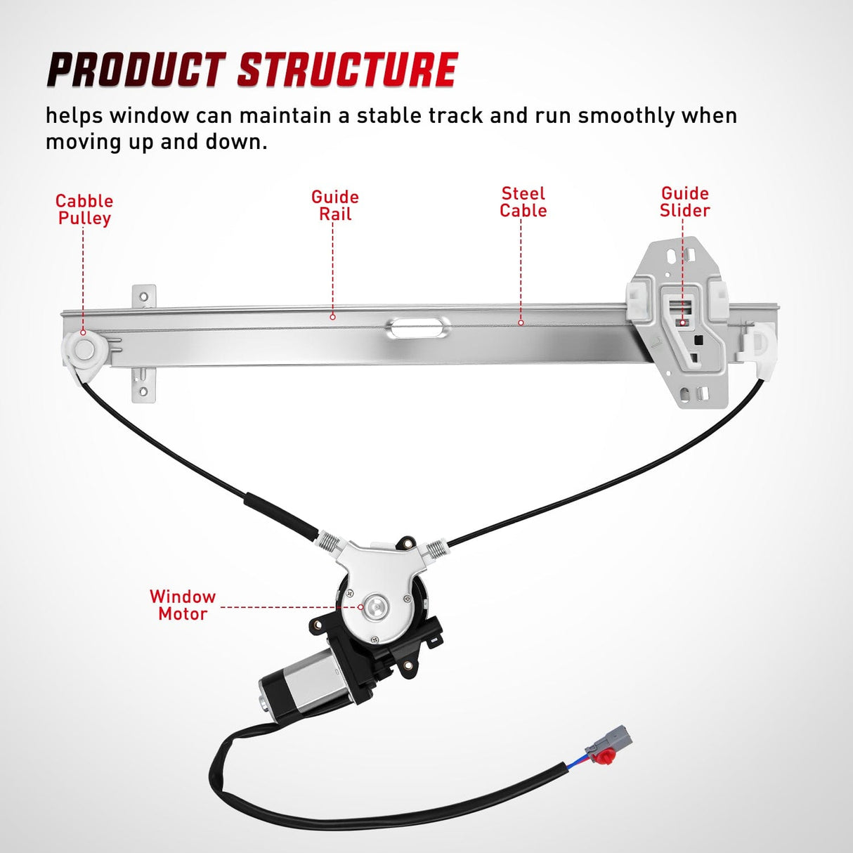 Window Regulator 748-512 Power Window Regulator and Motor Assembly Rear Driver Side, OE Replacement for Honda Pilot 2003 2004 2005 2006 2007 2008
