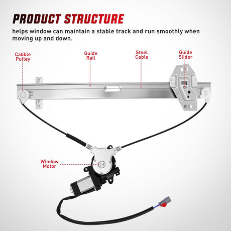 Window Regulator 748-512 Power Window Regulator and Motor Assembly Rear Driver Side, OE Replacement for Honda Pilot 2003 2004 2005 2006 2007 2008