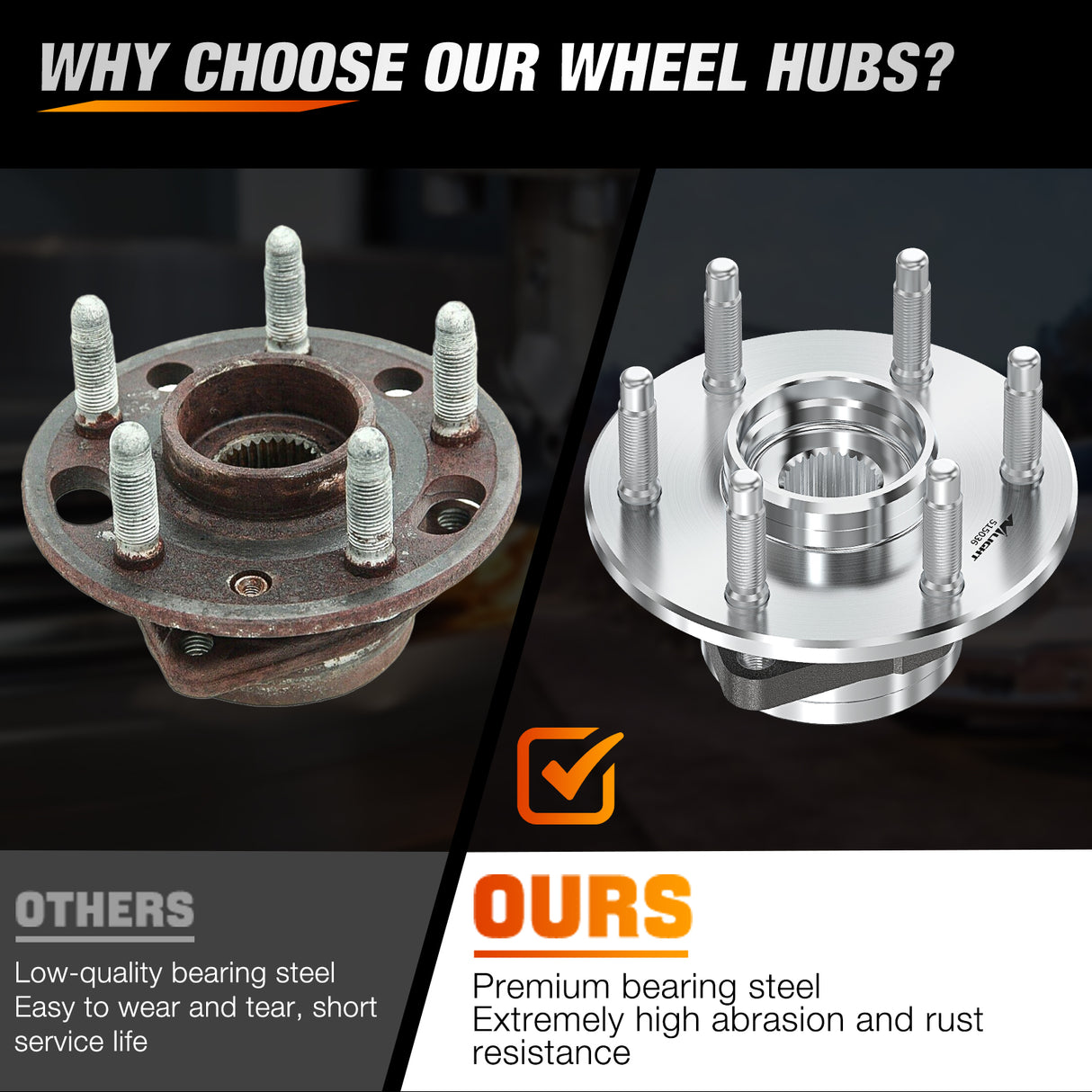 Nilight Front Wheel Bearing Hubs Assembly for GMC Chevy Silverado Sierra Avalanche 1999 2000 2001 2002 2003 2004 2005 2006, Yukon XL Suburban 1500 Tahoe Cadillac Escalade with 6-Lug, OEM 515036