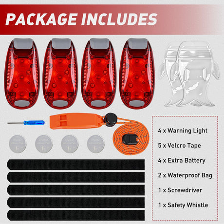 LED Safety Light LED Safety Light 4PCS Red Marine Navigation Bike Tail Lights Three Modes Waterproof Reflective Gear Clip On Flash Strobe Indicator Lamp for Night Boating Fishing Cycling Jogging