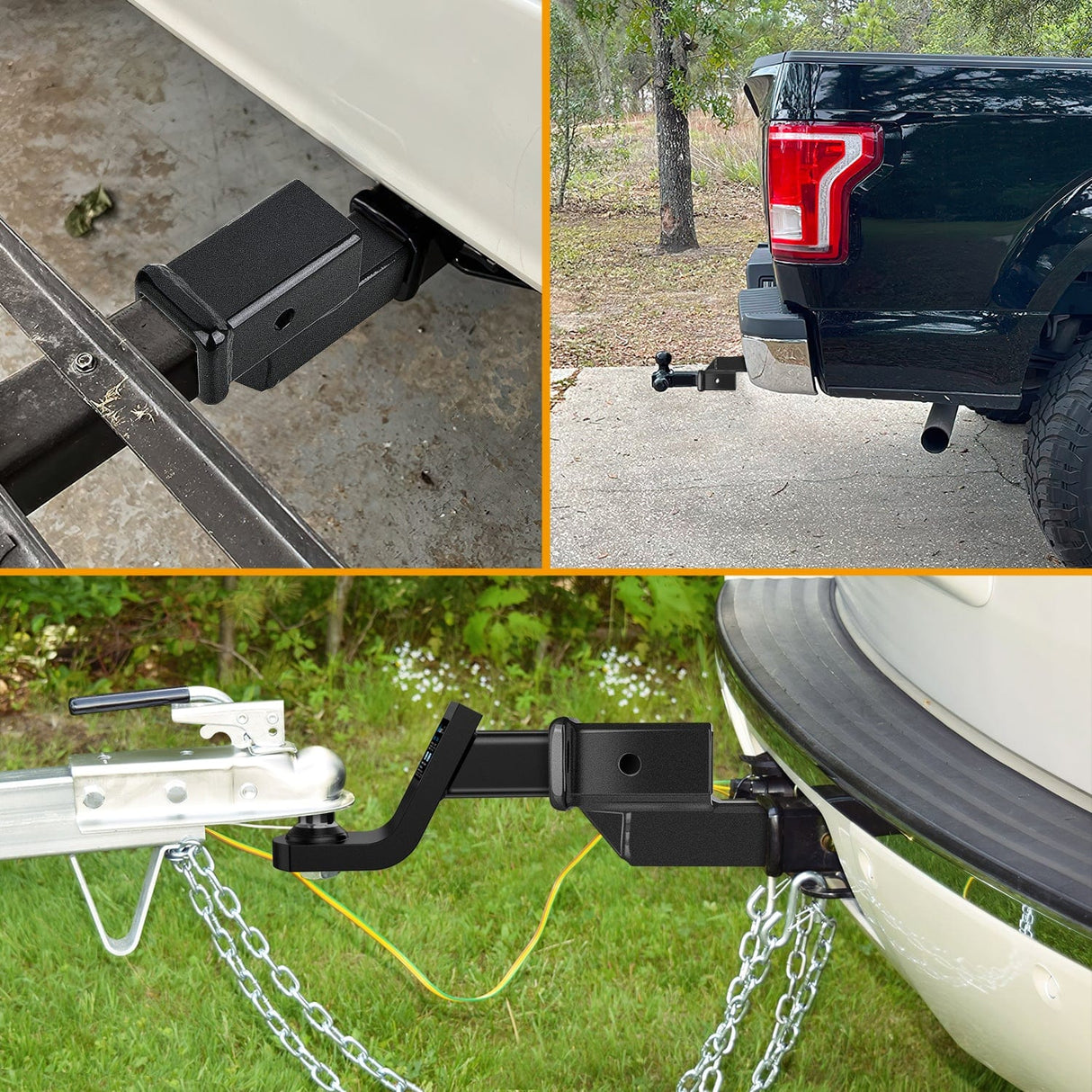 Trailer Hitch 2 Inch Trailer Dual Hitch Receiver with 2Inch Rise or Drop