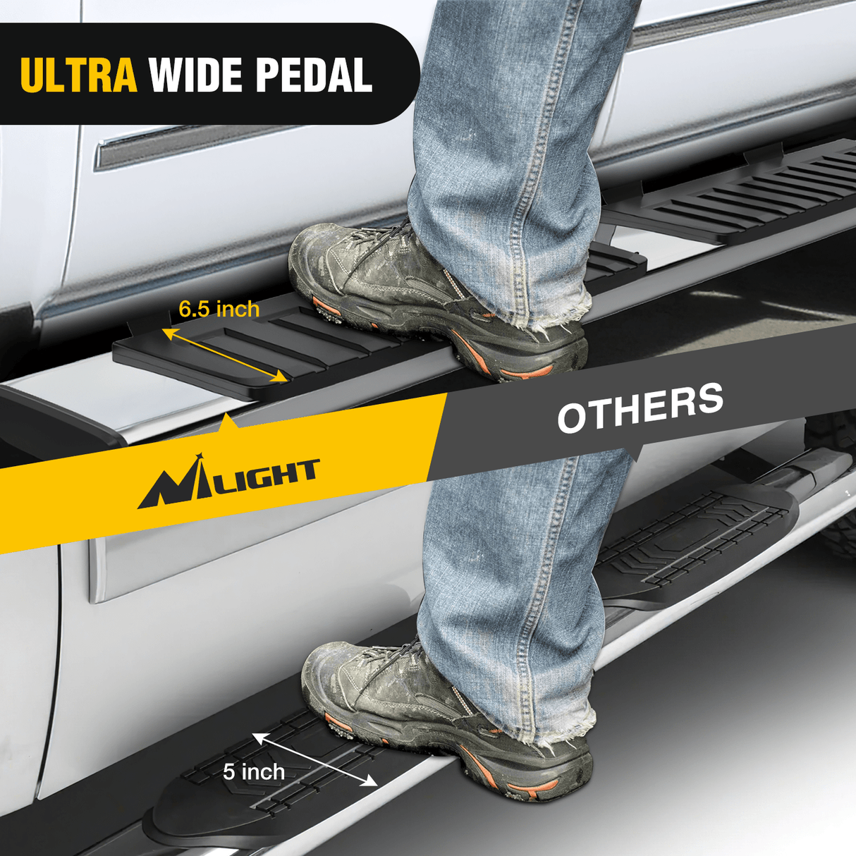 Running Board Running Boards for 2015 2016 2017 2018 2019 2020 2021 2022 2023 2024 2025 Ford F-150 SuperCrew Cab 2017 2018 2019 2020 2021 2022 2023 2024 2025 Ford F250 F350 Super Duty Crew Cab 6 Inch Stainless Steel Bolt-on Side Step Nerf Bars