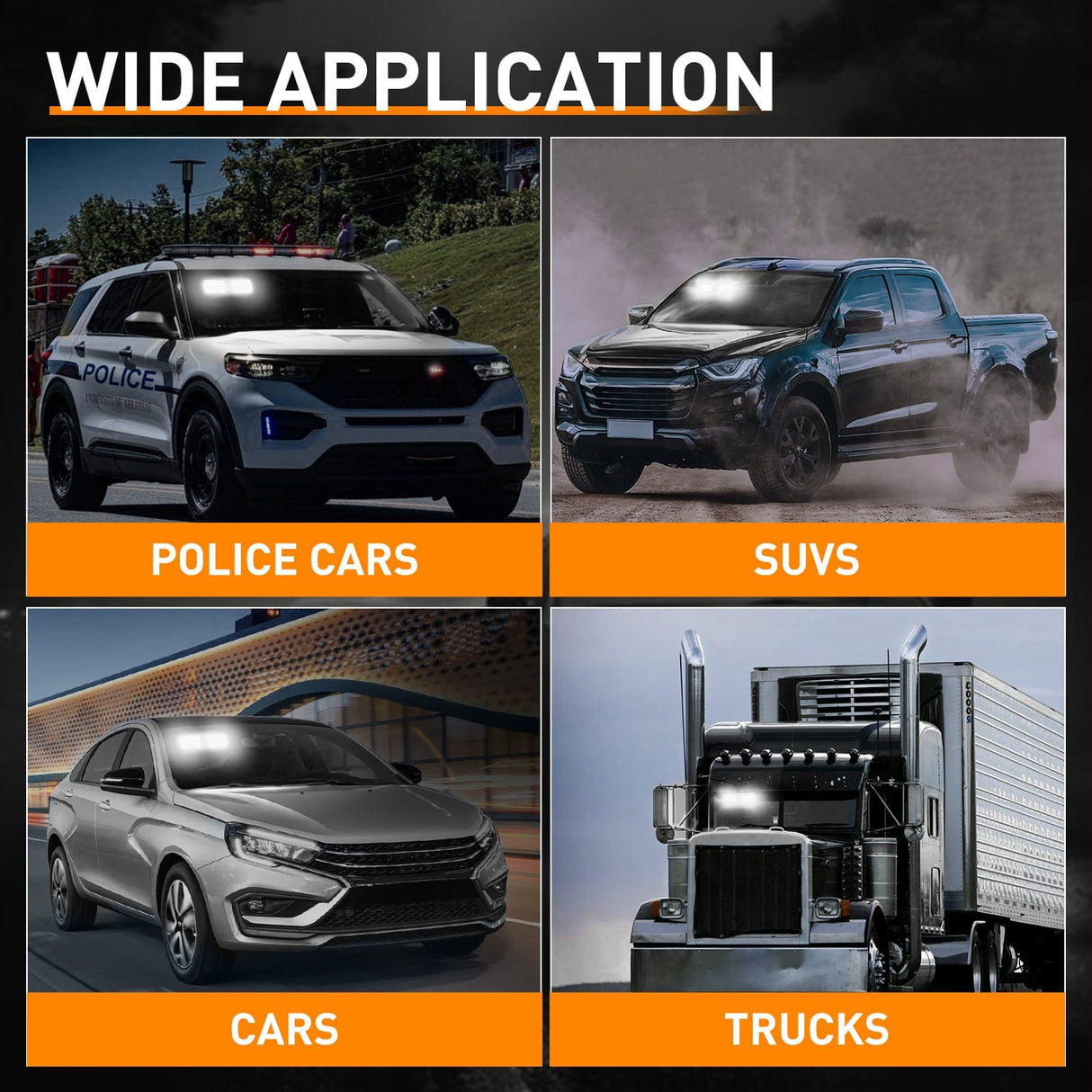 led strobe light 48 LED White Emergency Warning Strobe Lights