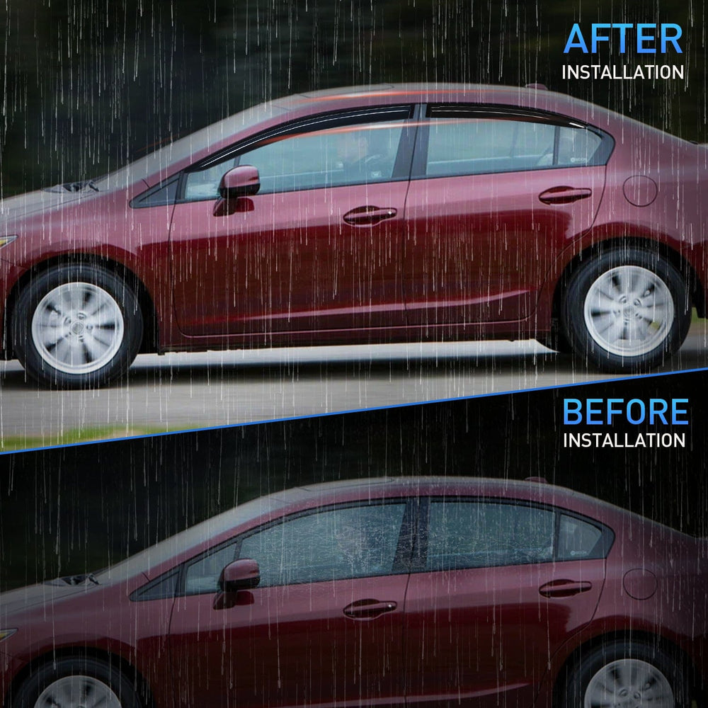 Rain Guards Window Rain Guards for Honda Civic 2012 2013 2014 2015, Window Wind Deflectors Vent Visors, Tape on-4PCS