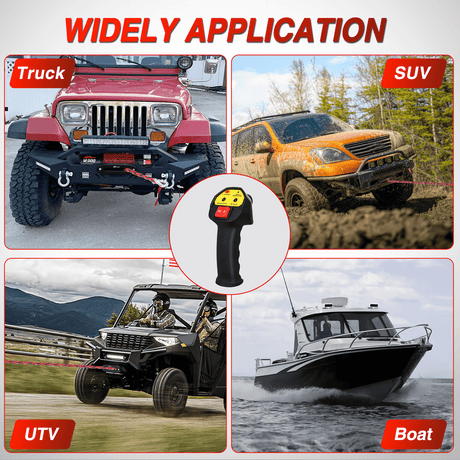 winch hook 12000 lb ATV/UTV Electric Winch Kit With Synthetic Rope 3-IN-1 Smart Remote