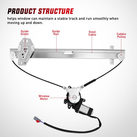 Window Regulator 748-513 Power Window Regulator and Motor Assembly Rear Passenger Side, OE Replacement for Honda Pilot 2003 2004 2005 2006 2007 2008