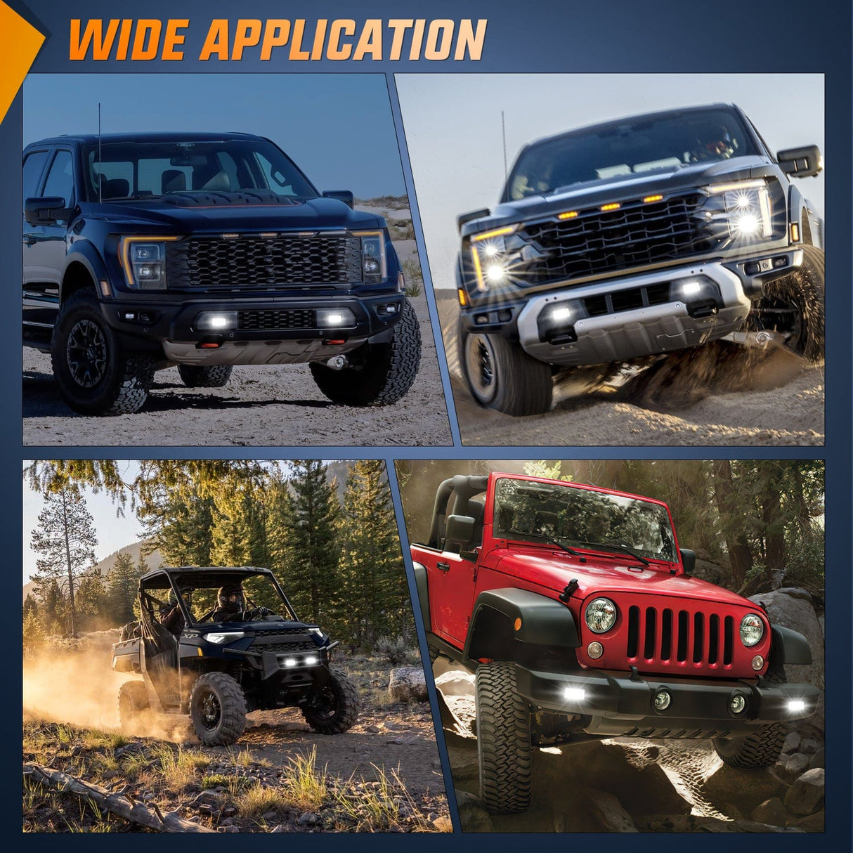 LED Work Light 4.5Inch 20W Flush Mount Flood LED Work Light (Pair)