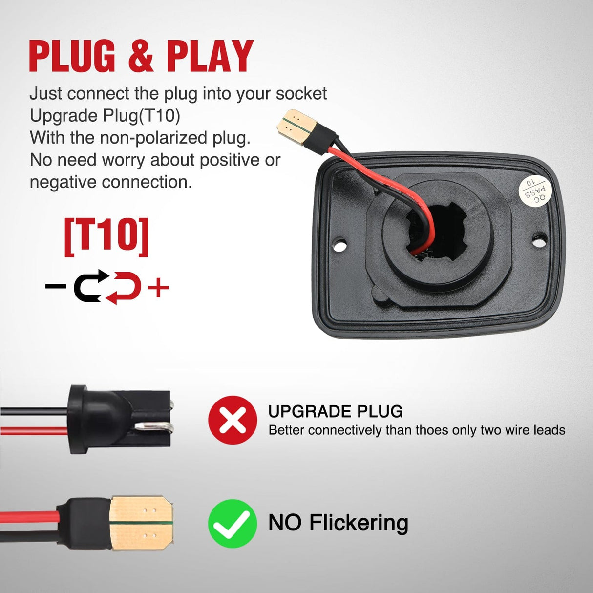 Tail Brake Turn Reverse Lights License Plate Lights Compatible with 1995 1996 1997 1998 1999 2000 2001 2002 2003 2004 Toyota Tacoma Black Housing 6000K White 2PCS Pack