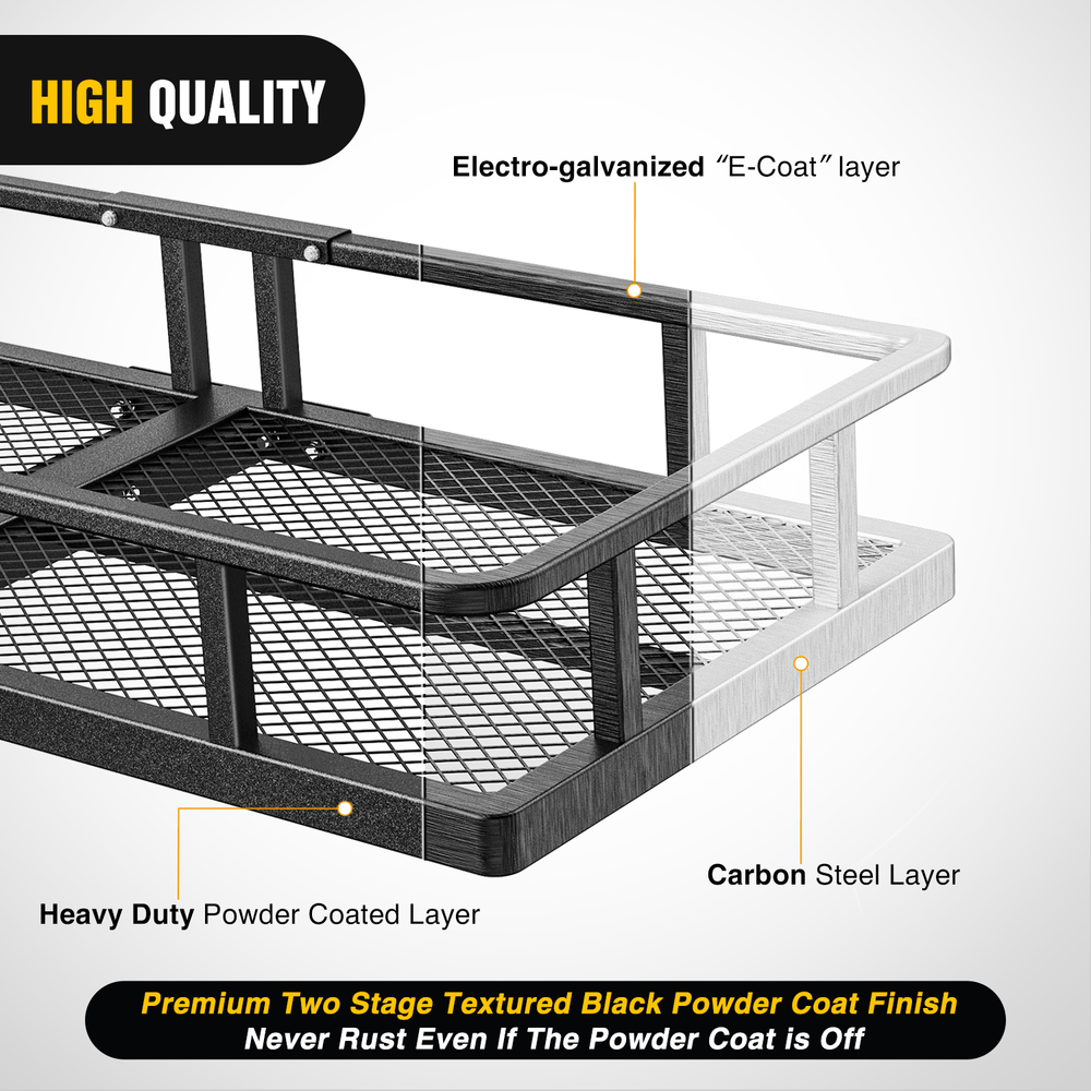 Cargo Carrier 60 x 24 x 7.87 Inch Hitch Cargo Carrier Fits 2-Inch Receiver With Waterproof Cargo Bag Cargo Net Ratchet Straps