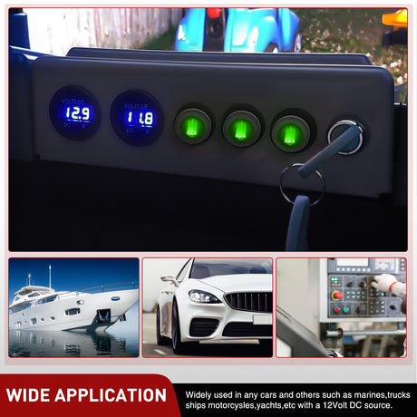 Nilight 5Pcs Waterproof Round Rocker Toggle Green LED Switch 12V 20A 3 Pin ON Off SPST for Car Truck Boat Marine Automotive RV with Locked Terminal Wires