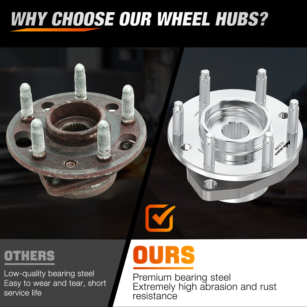 Nilight Front Wheel Hub and Bearing Assembly for Chevrolet Malibu 2004-2006 2007-2011 2012, HHR & Cobalt 2008-2010, Pontiac G6 2005-2010, Saturn Aura 2007-2009 with ABS & 5-Lug, OEM 513214