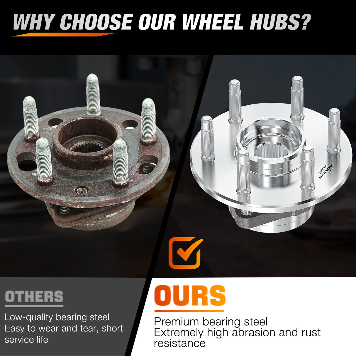 Nilight Front Wheel Hub Assembly for Chevy Sierra Silverado 1500 Avalanche Express 1999-2012, GMC Savana Sierra Yukon XL Cadillac Escalade2003-2005,6 Lugs with ABS Fits ONLY 2WD, OEM 515054