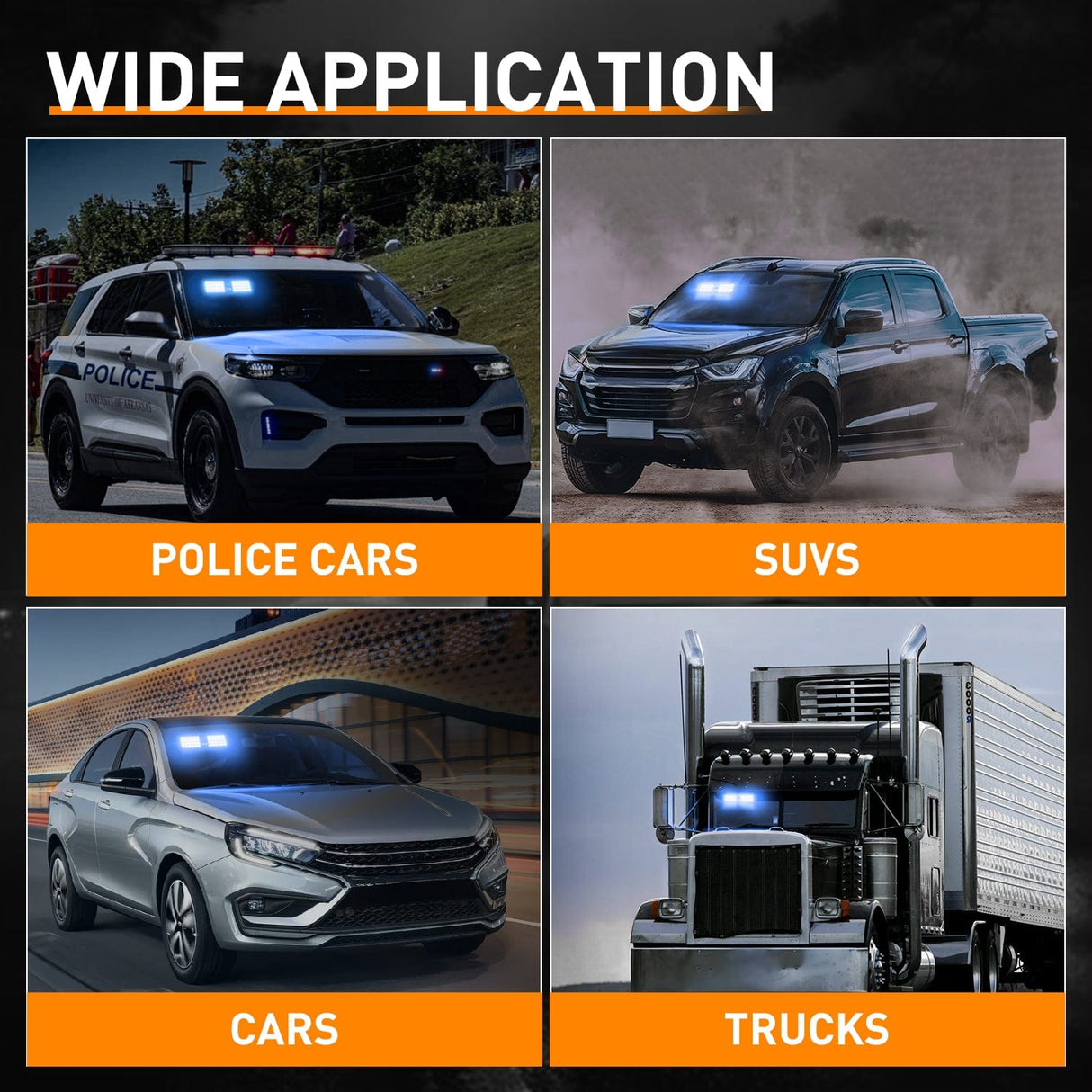 led strobe light 48 LED Blue Emergency Warning Strobe Lights