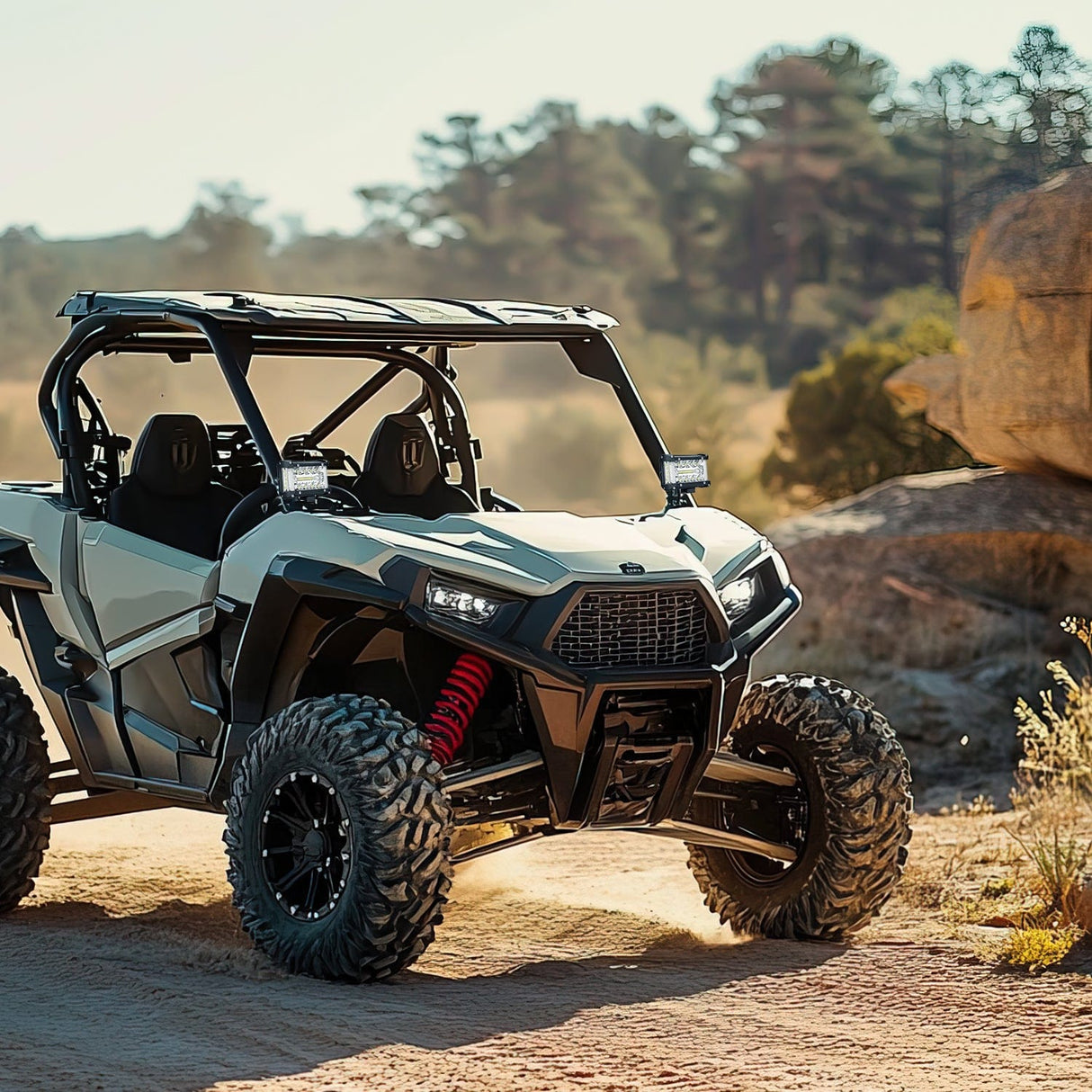 Light Bar Side Shooter Light Bar 4.3 Inch Triple Row Spot Flood Combo for Off Road Fog Driving Work Lighting on Truck SUV ATV UTV