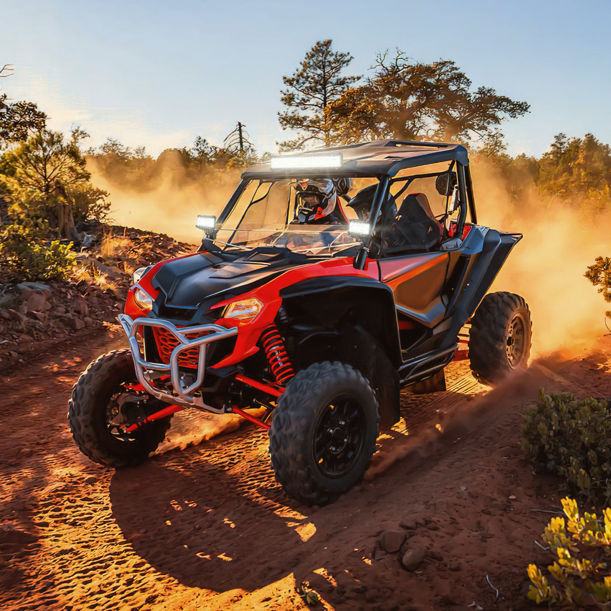 Nilight Side Shooter LED Light Bar Set 12 Inch Triple Row Spot Flood Combo Lights 2PCS 4.3Inch Pods with 5Pin Rocker Switch Wiring Harness Kit for Off-Road Truck ATV UTV Boat