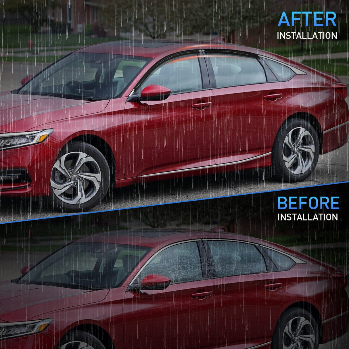 Rain Guards Window Rain Guards for Honda Accord 2018 2019 2020 2021 2022 2023, Window Wind Deflectors Vent Visors, Tape on-4PCS