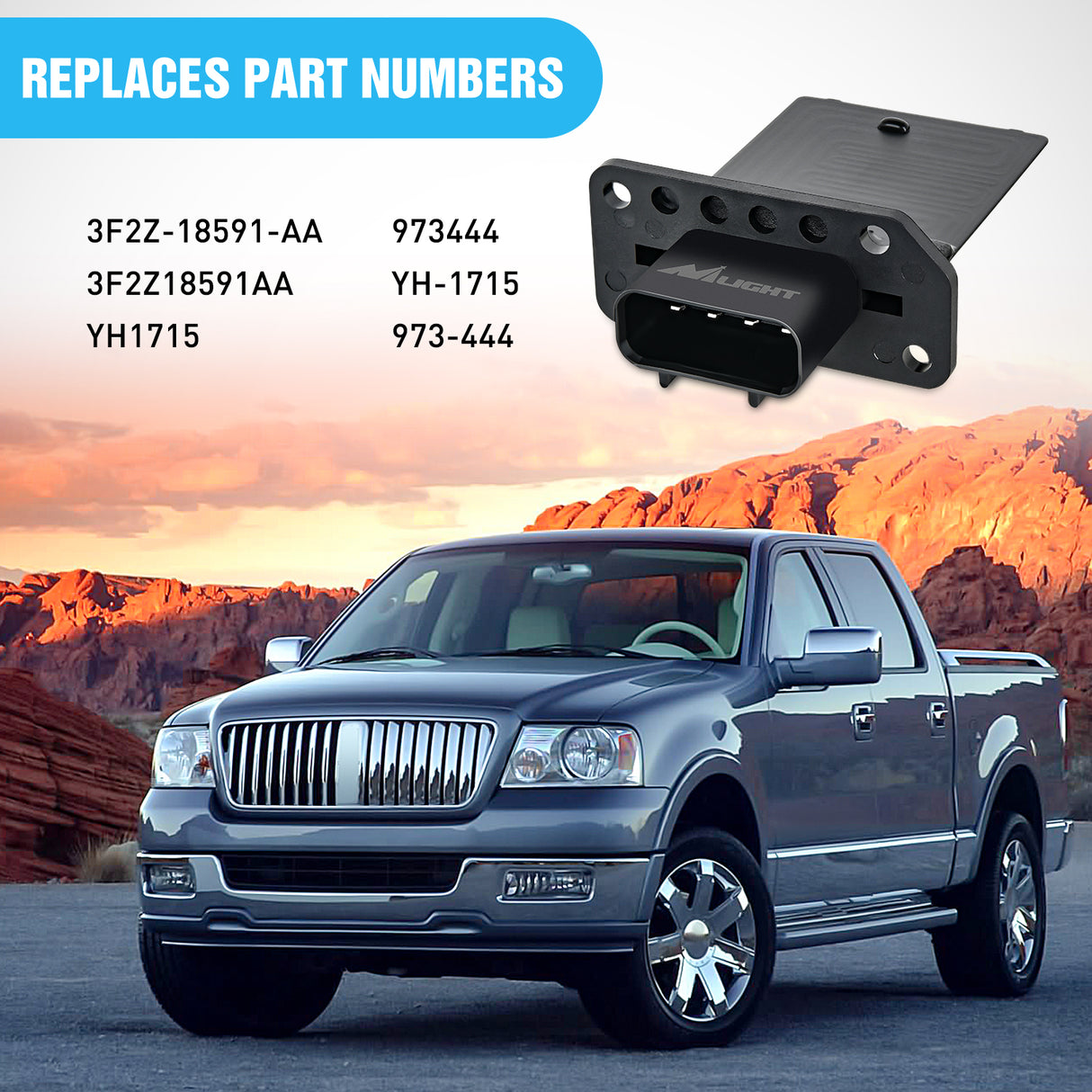 Nilight HVAC Blower Motor Resistor Fit for Ford F-150 2004-2014, F250 F350 Super Duty 2008-2010, Lincoln Mark LT 2006 2007 2008, Mercury Mariner 2008-2011 Replaces 3F2Z-18591-AA, YH-1715