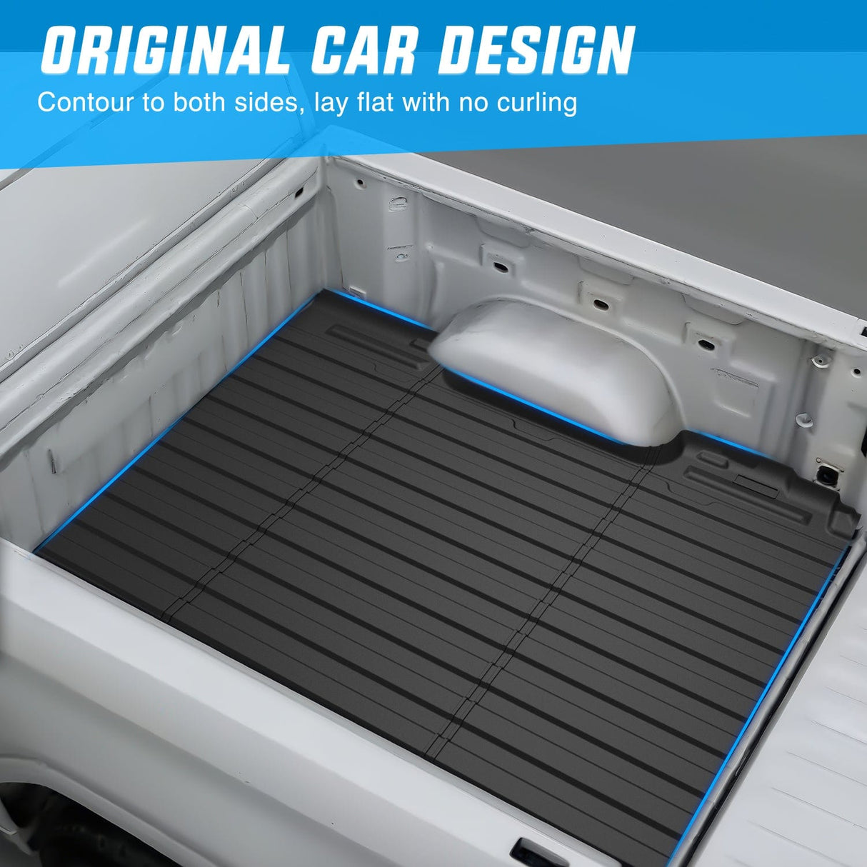 trunk 6.6ft Rubber Short Trunk Bed for 007-2019 Silverado/Sierra 2500 3500HD & 1500 2007-2018, TPE Heavy-Duty Pick-up Bed Liner for Chevy GMC Accessories, Anti-Slip Texture, All Weather Protection