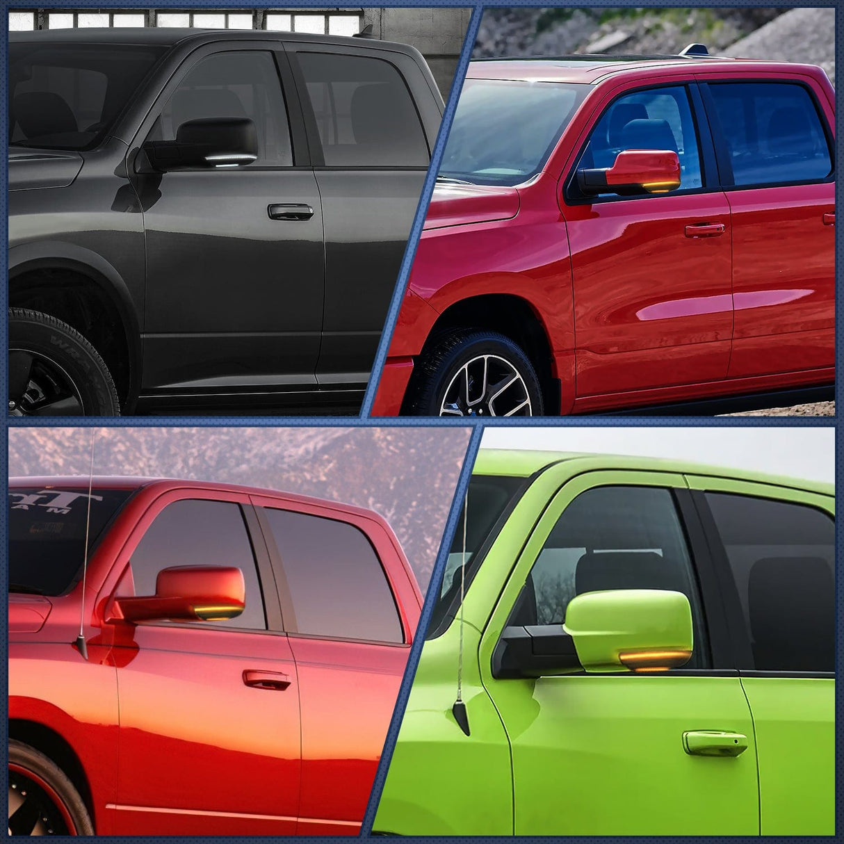 Signal Light Side Mirror Marker Light for 2009 2010 2011 2012 2013 2014 2015 2016 2017 2018 2019 2020 2021 2022 Dodge Ram 1500 1500 Classic 2500 3500