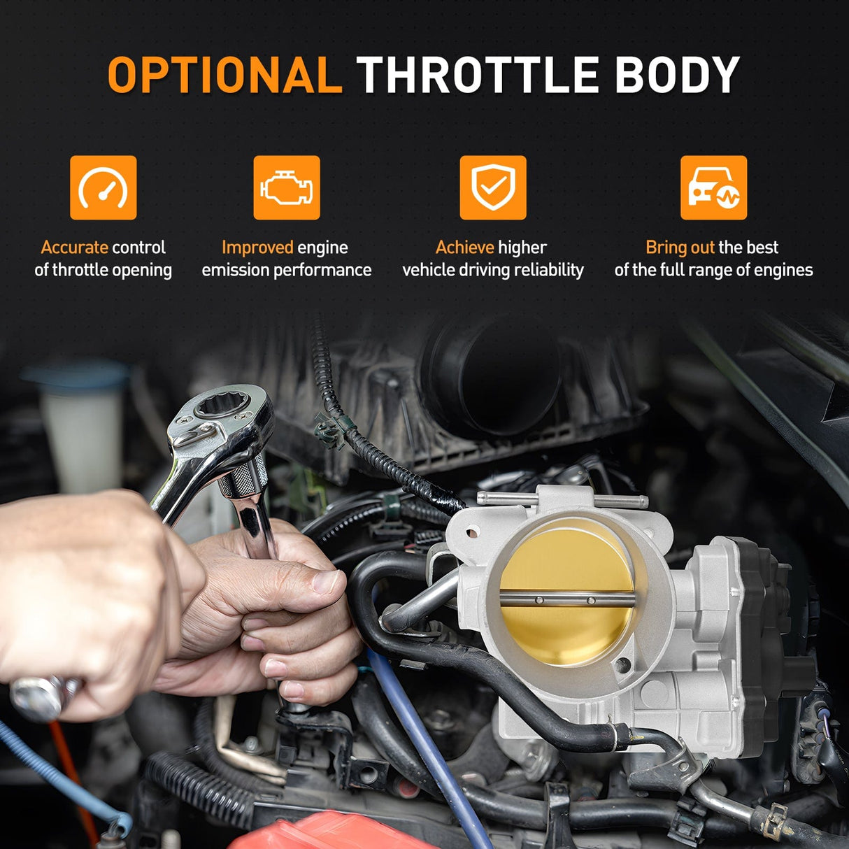 Electronic Throttle Body Throttle Body fits for GMC Chevrolet Buick Cadillac Vehicles - for Chevy Avalanche Express Silverado Suburban Tahoe GMC Envoy Savana Sierra Yukon Buick Cadillac Escalade 2003-2007, 12570800