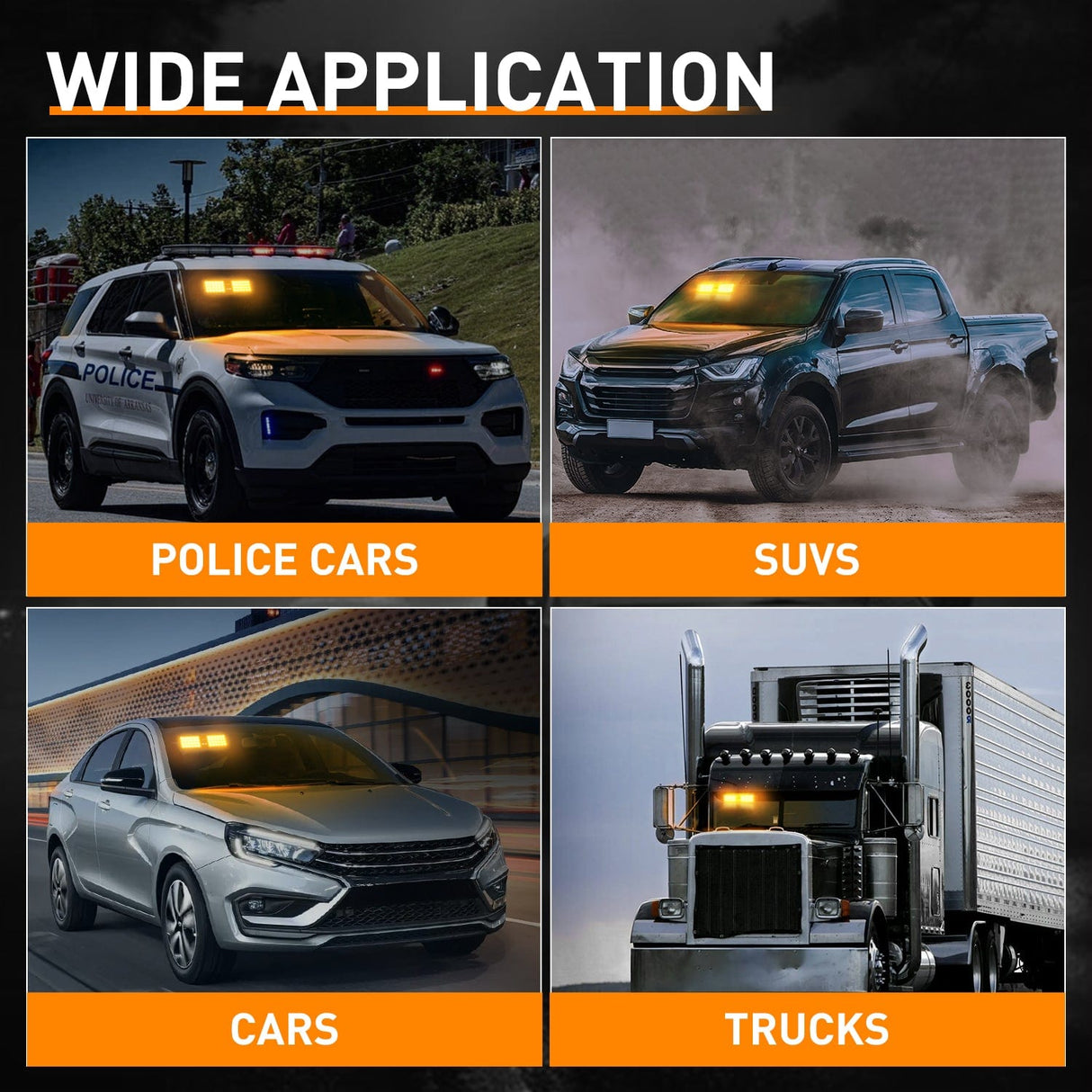 led strobe light 48 LED Amber Emergency Warning Strobe Lights