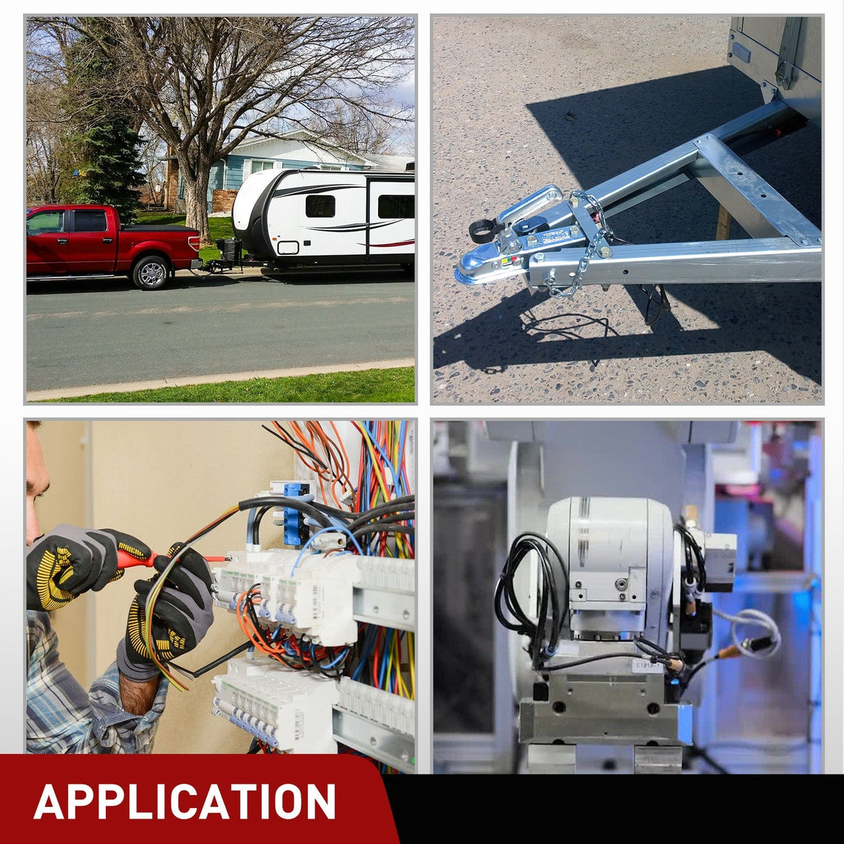 Wiring Harness Kit 100 Feet 7 Way Trailer Extension Cable Traditional SAE 14 Gauge 7 Conductor 100% Pure Copper Wire Insulated Heavy Duty Cord Weatherproof for 7 Pin Blade RV Automotive