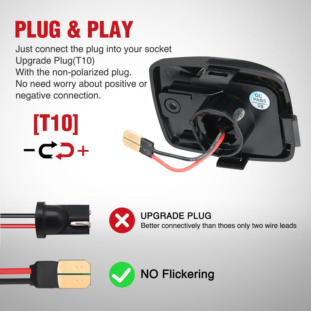 Tail Brake Turn Reverse Lights License Plate Lights Compatible with 2005 2006 2007 2008 2009 2010 2011 2012 2013 2014 2015 Toyota Tacoma 2000-2013 Tundra Black Housing 6000K White 2PCS Pack
