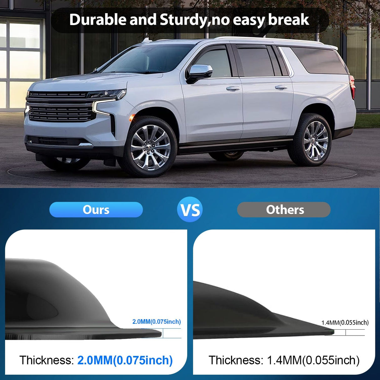 Rain Guards 4pcs Durable in Channel Rain Guards for Chevy Suburban 2021 2022 2023 2024 2025