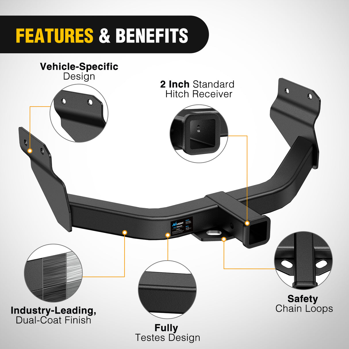 Trailer Hitch Class 3 Trailer Hitch Fits Dodge Durango 2011-2024 & Jeep Grand Cherokee 2012-2021 2-inch Hitch Receiver Multi-Fit Hitch to Receive Ball Mount Cargo Carrier Bike Rack Tow Hook