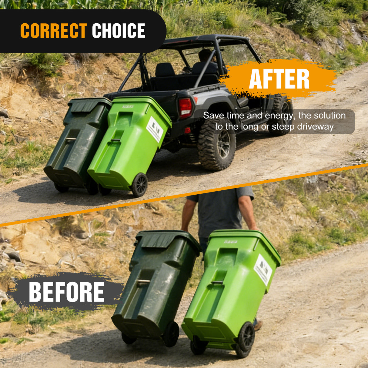 Tow Hooks & Truck Tie Downs & Anchors Dual Trash Can Hauler Hitch Adjustable Height Garbage Can Towing Hitch Carrier Double Trash Can Transporter Trailer Hitch for Truck SUV ATV UTV Golf Cart Lawn Tractor with 2 Inch Receiver
