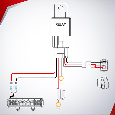 Nilight Wiring Harness Kit Nylon 12 AWG 1 Lead 12V 5Pin Rocker Switch Laser On Off Power Relay Blade Fuse for LED Light Bar Off Road Lights on Cars Jeep Boat Trucks