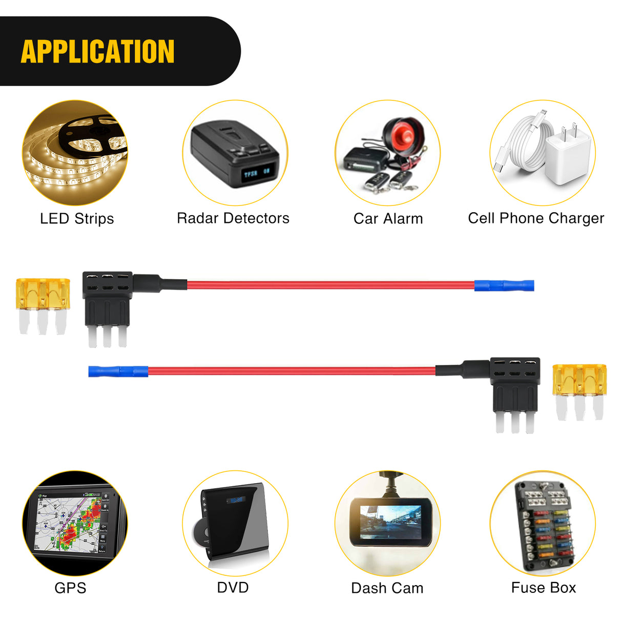 Nilight 2 Pack Micro 3 Fuse Tap Add-a-Circuit Blade Style Expandable Circuit Tap Adapter Powers 12 Volt Underbody Underglow Interior Lights & Accessories 3Pcs 5A Fuses Included