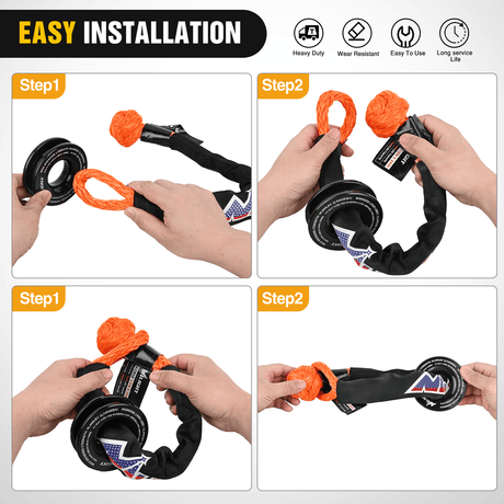 Shackle Recovery Ring 1/2inch x 24inch Synthetic Soft Shackle Recovery Ring Kit