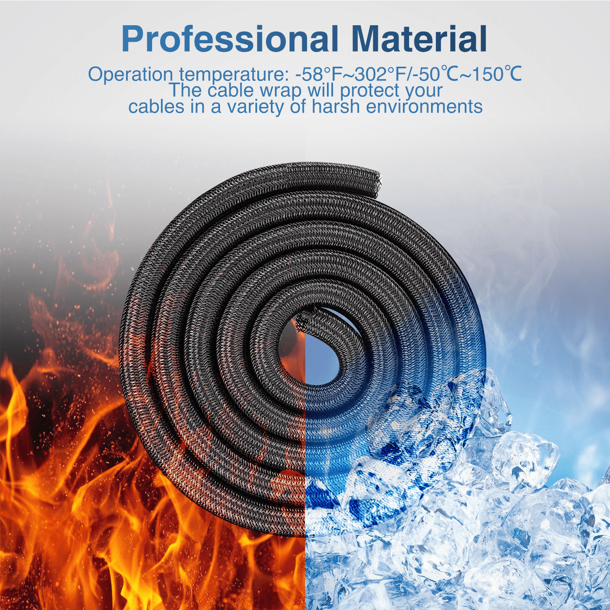 Wiring Harness Kit 10ft-1/2inch Cable Management Sleeves