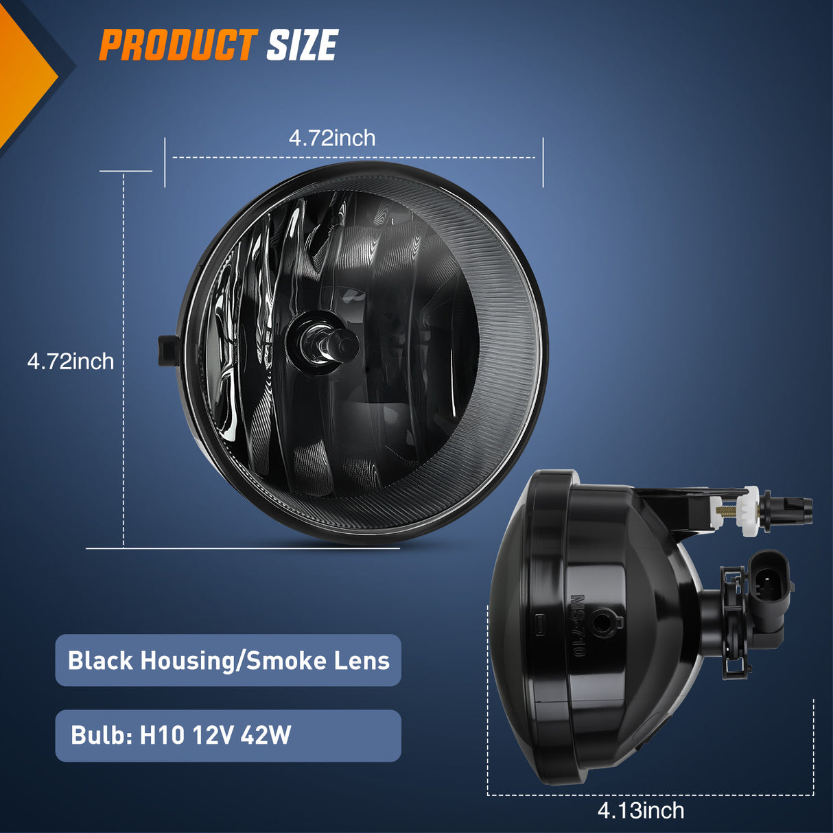 Fog Light Assembly Compatible with Toyota 2005 2006 2007 2008 2009 2010 2011 Tacoma 2007-2013 Tundra 2008-2017 Sequoia 2004-2006 Solara Smoke Lens w/H10 42W Bulbs